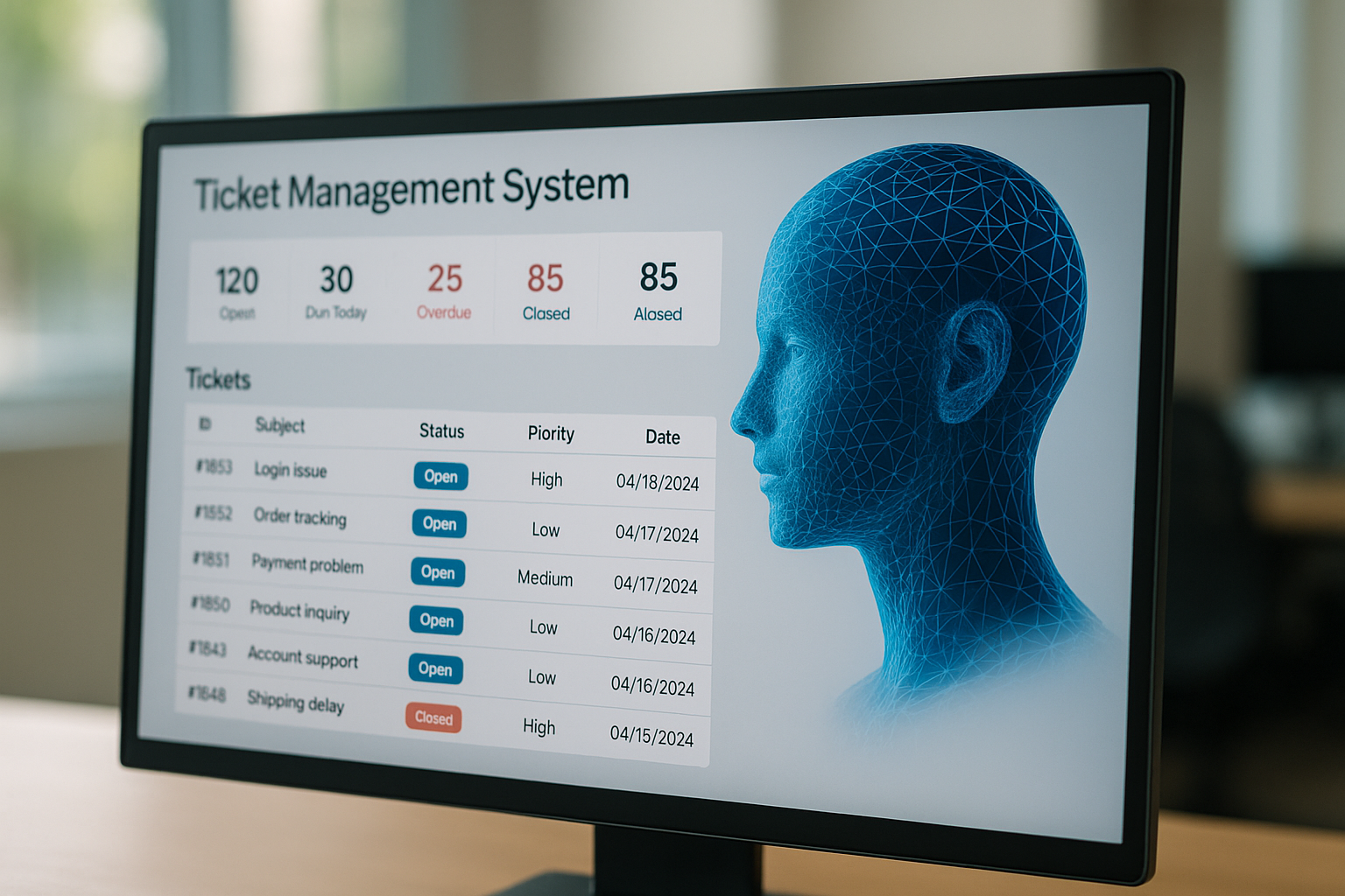 Visuel de logiciel de gestion des tickets 