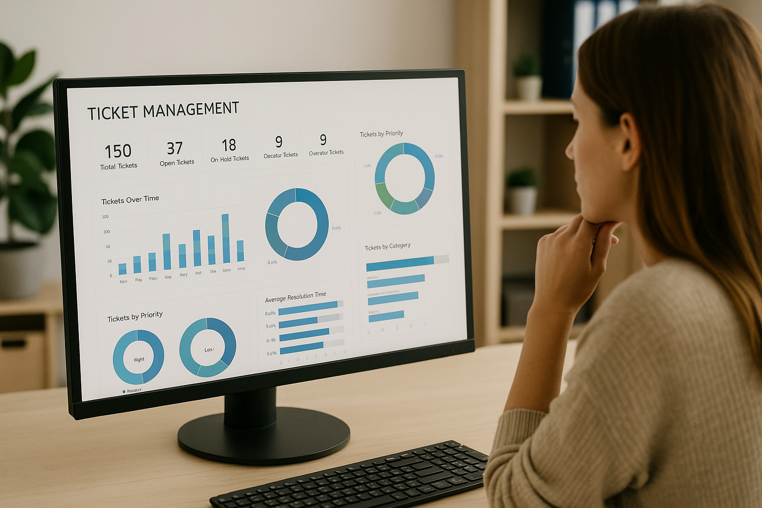 une employée qui fait de la gestion de ticket 