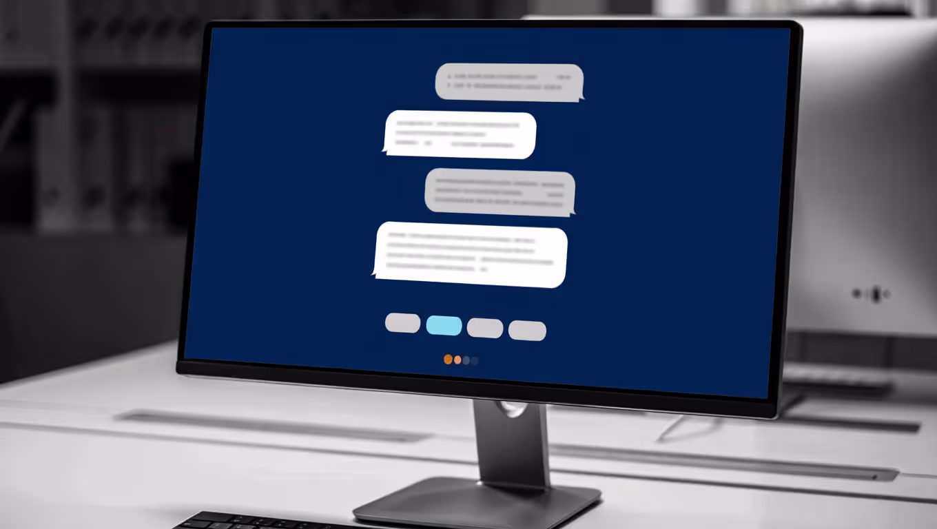 intelligence artificielle relation client avec chatbot et interface conversationnelle sur écran ordinateur