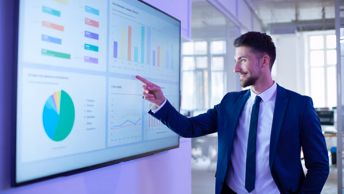 kpi service client - manager analysant un dashboard de performance