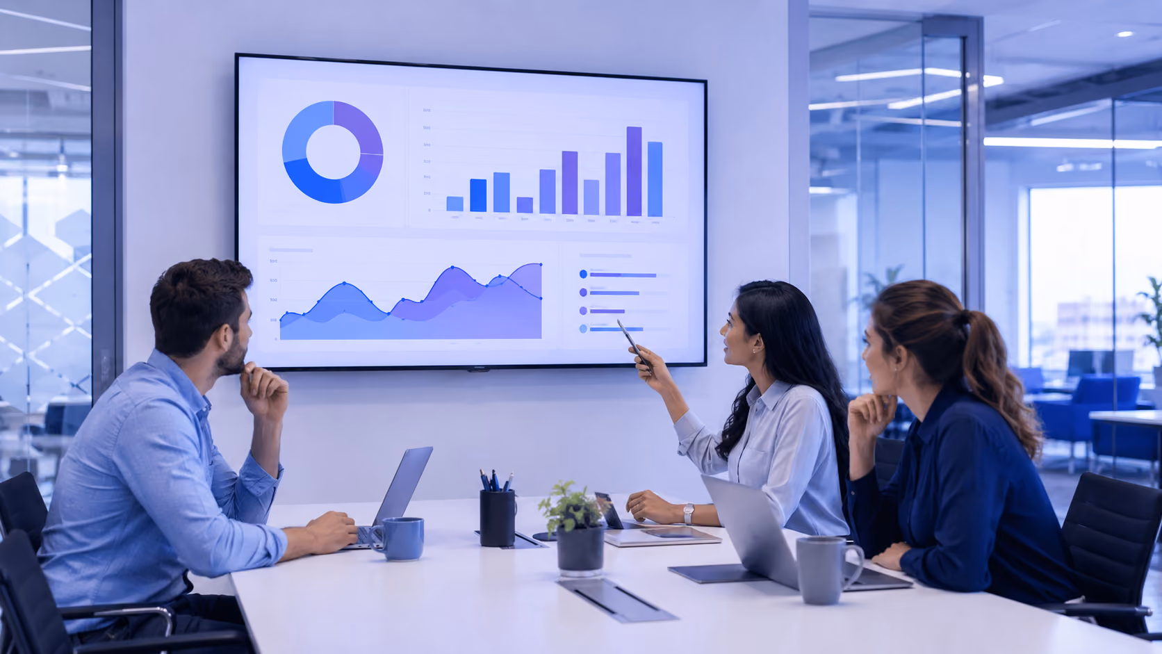 agent IA exemple - équipe analysant les retours clients sur écran