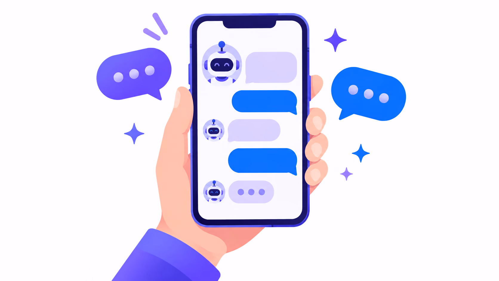 chatbot app - conversation avec une IA sur smartphone