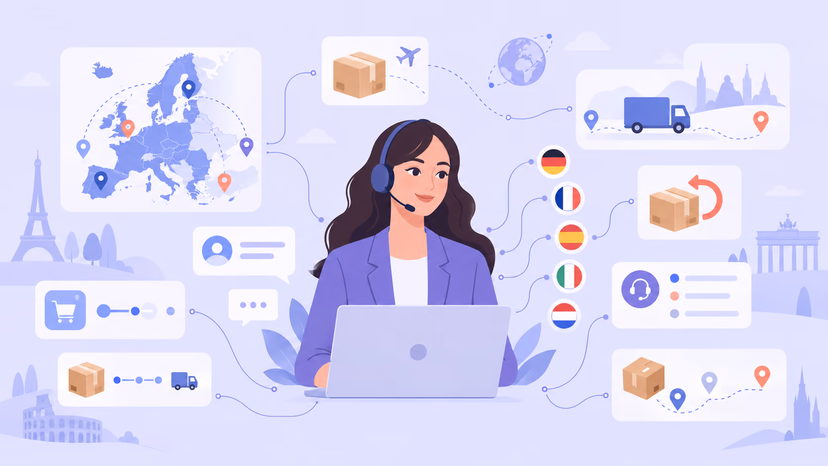 service client e-commerce multi-pays