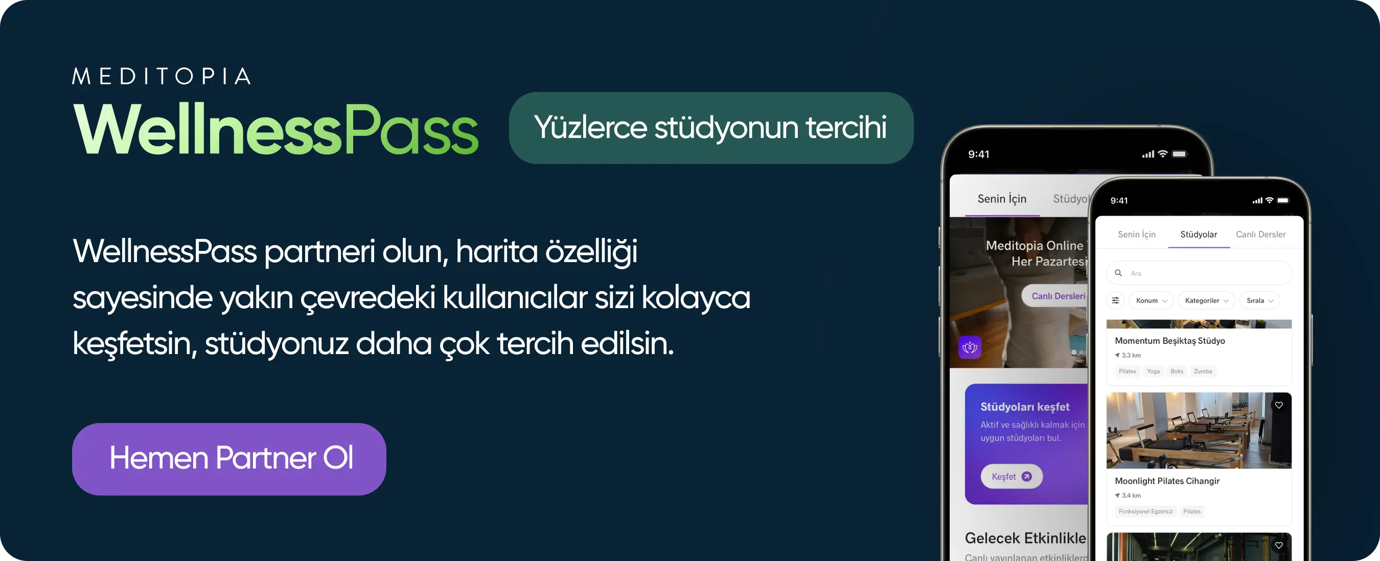 wellnesspass kurumsal partneri olarak şirket çalışanlarına ulaşabilirsiniz