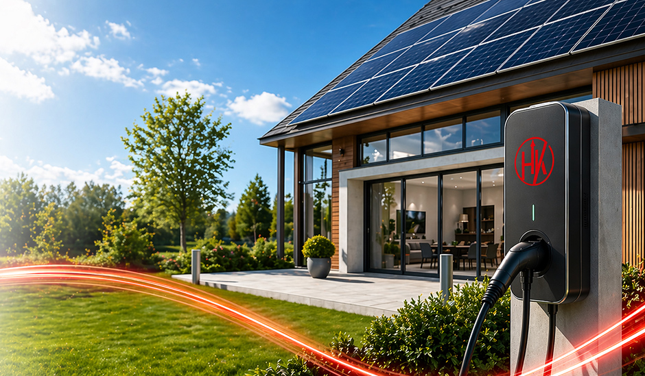 Elektro Hogreve & Krögerrecklenfort Haus mit Solaranlage und Pärchen