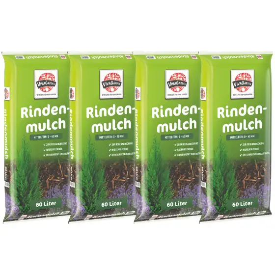 4 x VIVAGARDEN Rindenmulch 60 l