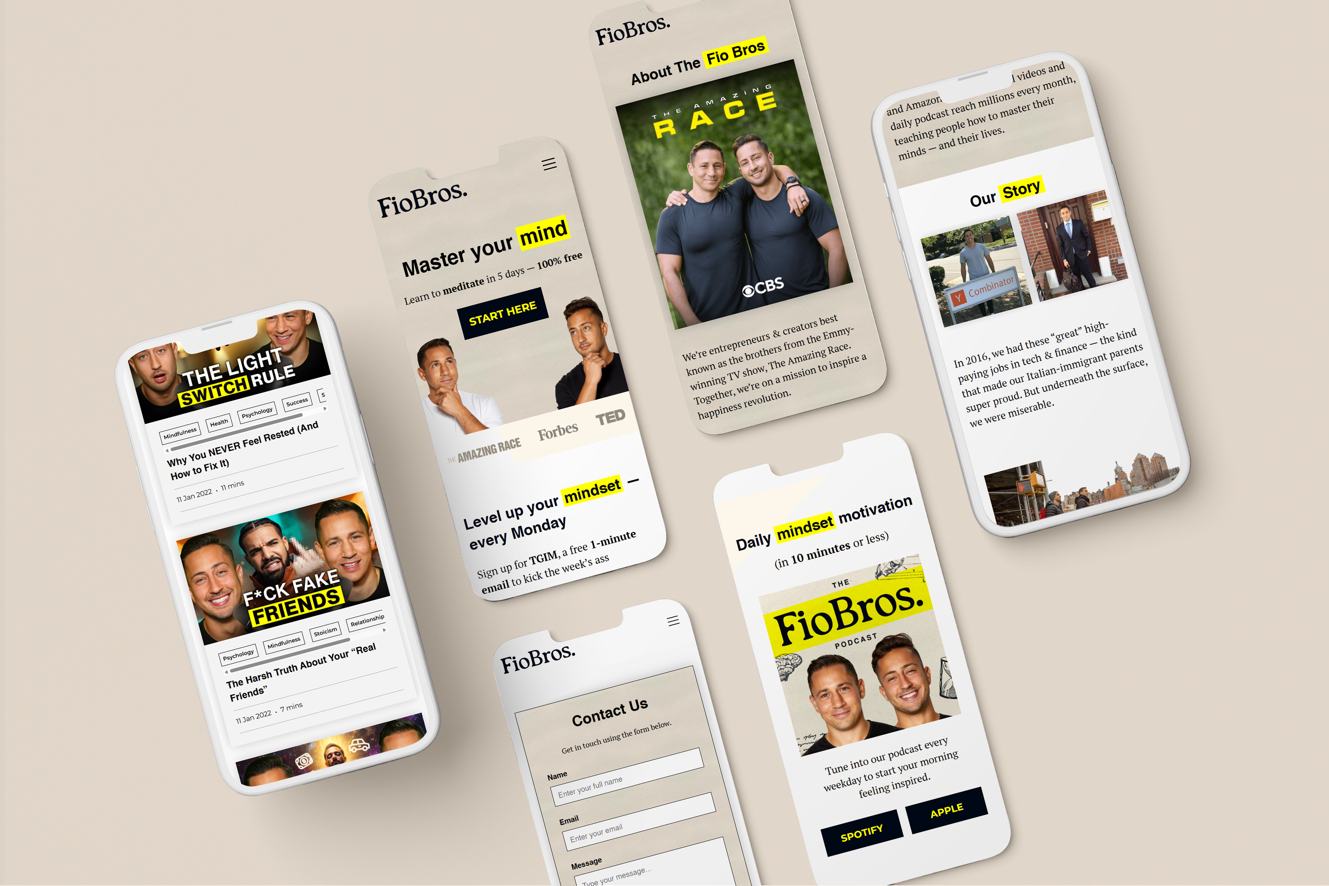 FIO BROS Phone Mockup