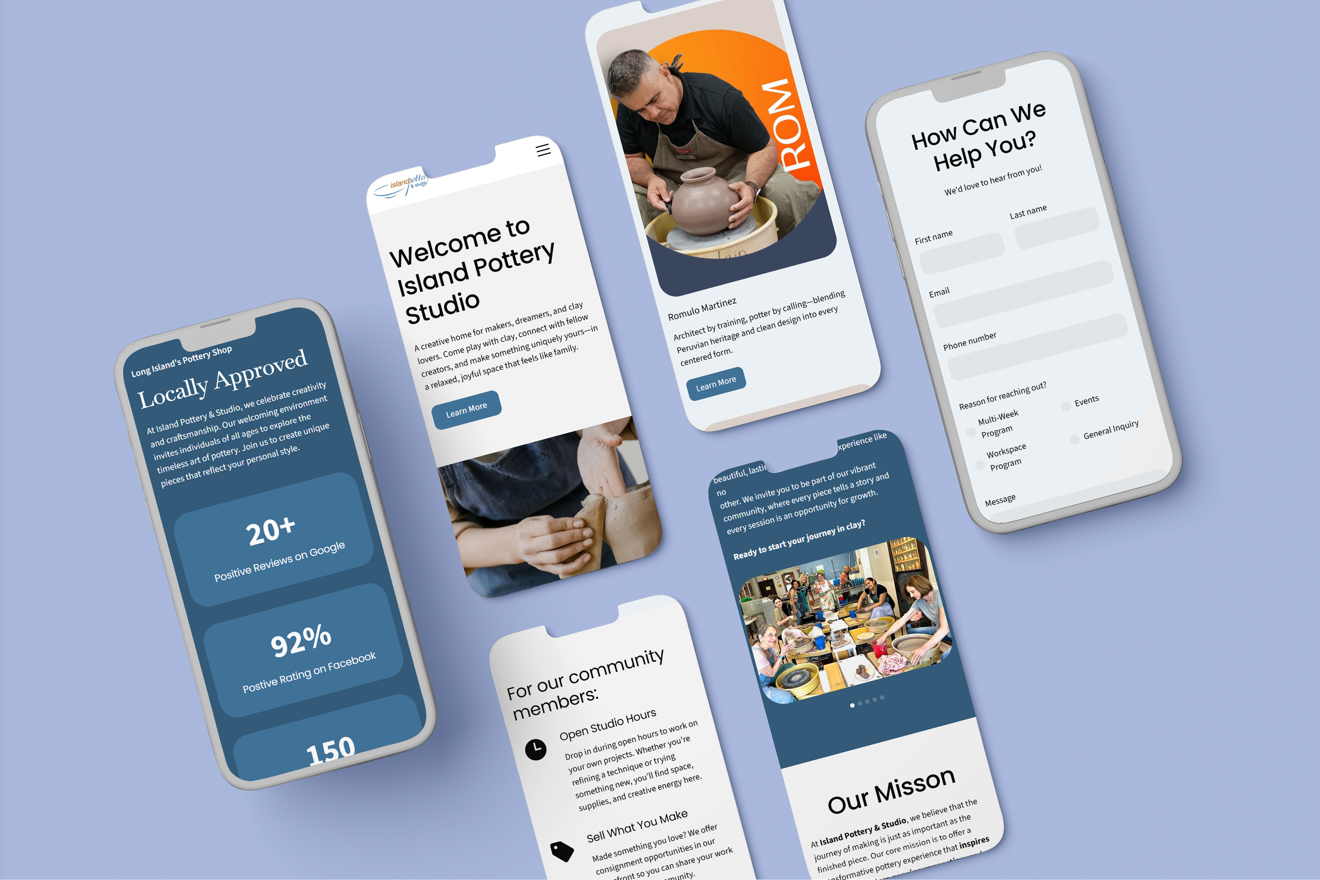 Island Pottery & Studio Mobile Mockup