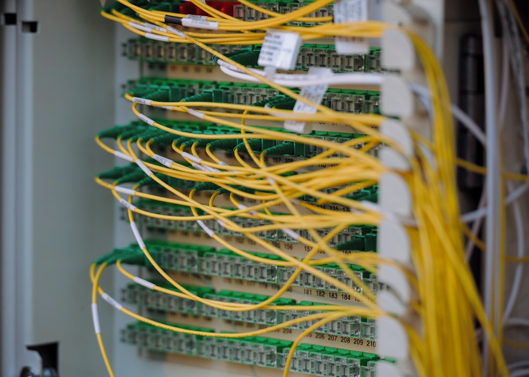 Yellow and green cables are neatly connected for "Why Your Small Business Website Needs a Robust Backend: A Non-Technical Guide to Database Architecture"