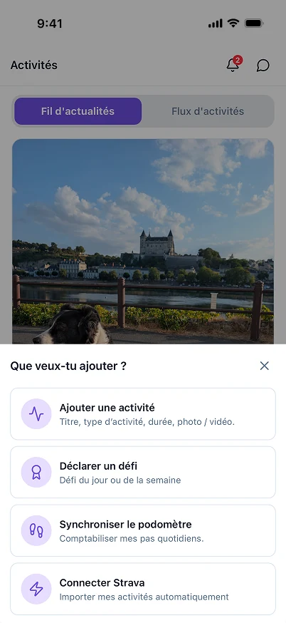 Application Biped : ajouter une activité ou un défi