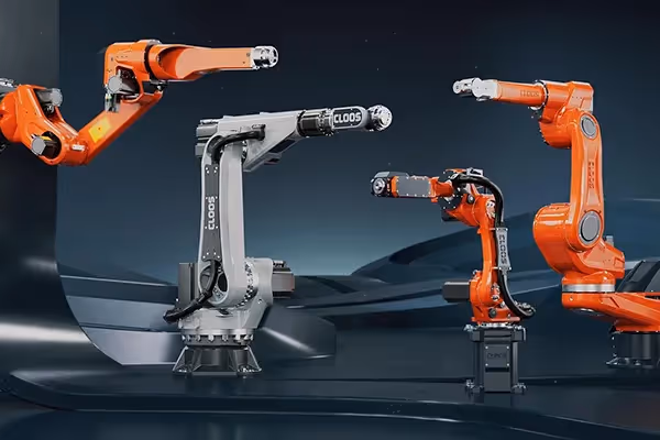 3D Animation von Industrie-Robotern in moderner Umgebung – visuell starkes Produktvideo und Werbefilm zur Darstellung innovativer Automatisierung, Präzision und Technologiekompetenz in der industriellen Fertigung.