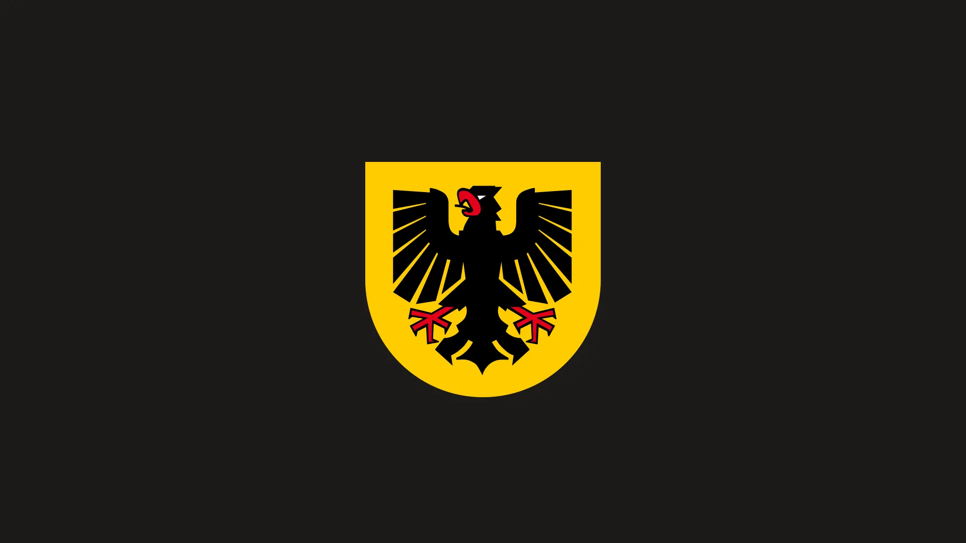 Wappen der Stadt Dortmund mit schwarzem Adler auf gelbem Schild – Symbol für die digitale Stadtmarke Dortmund.