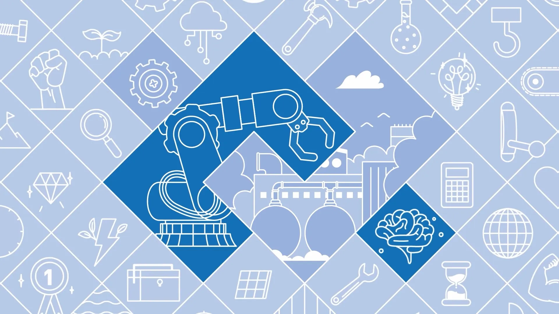 Illustration einer Roboterhand als Symbol für Industrieautomation, Innovation und moderne Produktionstechnik.