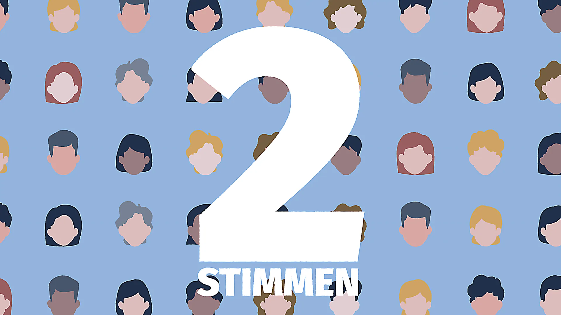 Illustration zur Landtagswahl Rheinland-Pfalz mit Zahl 2 und Symbol für zwei Stimmen der Wählerinnen und Wähler.