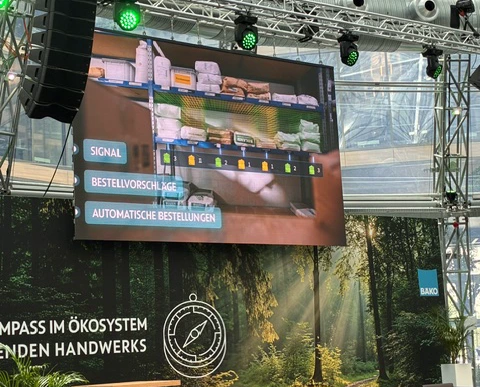 Der Film auf der LED-Wand bei der BÄKO-Veranstaltung