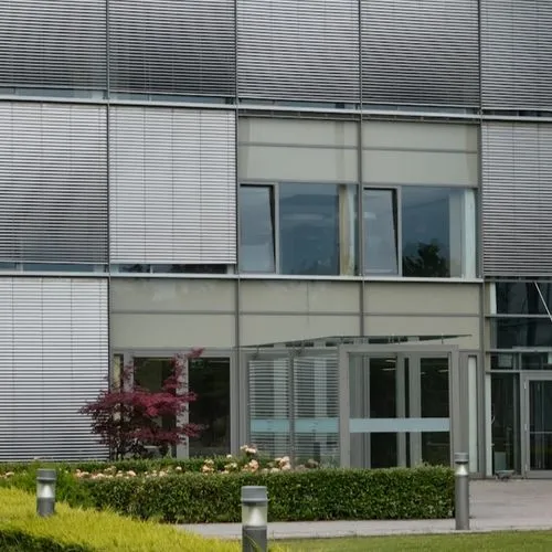 Building with shutters