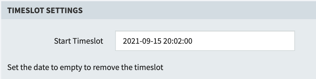 Image showing how Time slots are set in Peppered