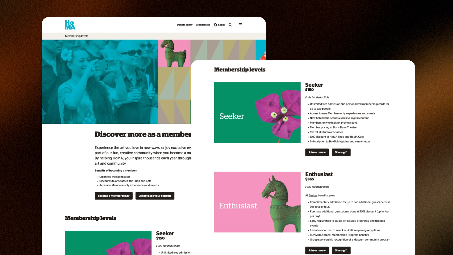 Screenshot showing HoMA's comprehensive members page.