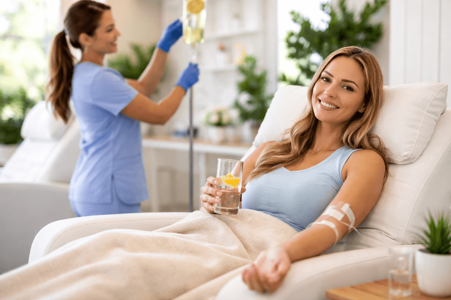 Medical IV therapy session for hydration and wellness in Maitland, Florida clinic setting