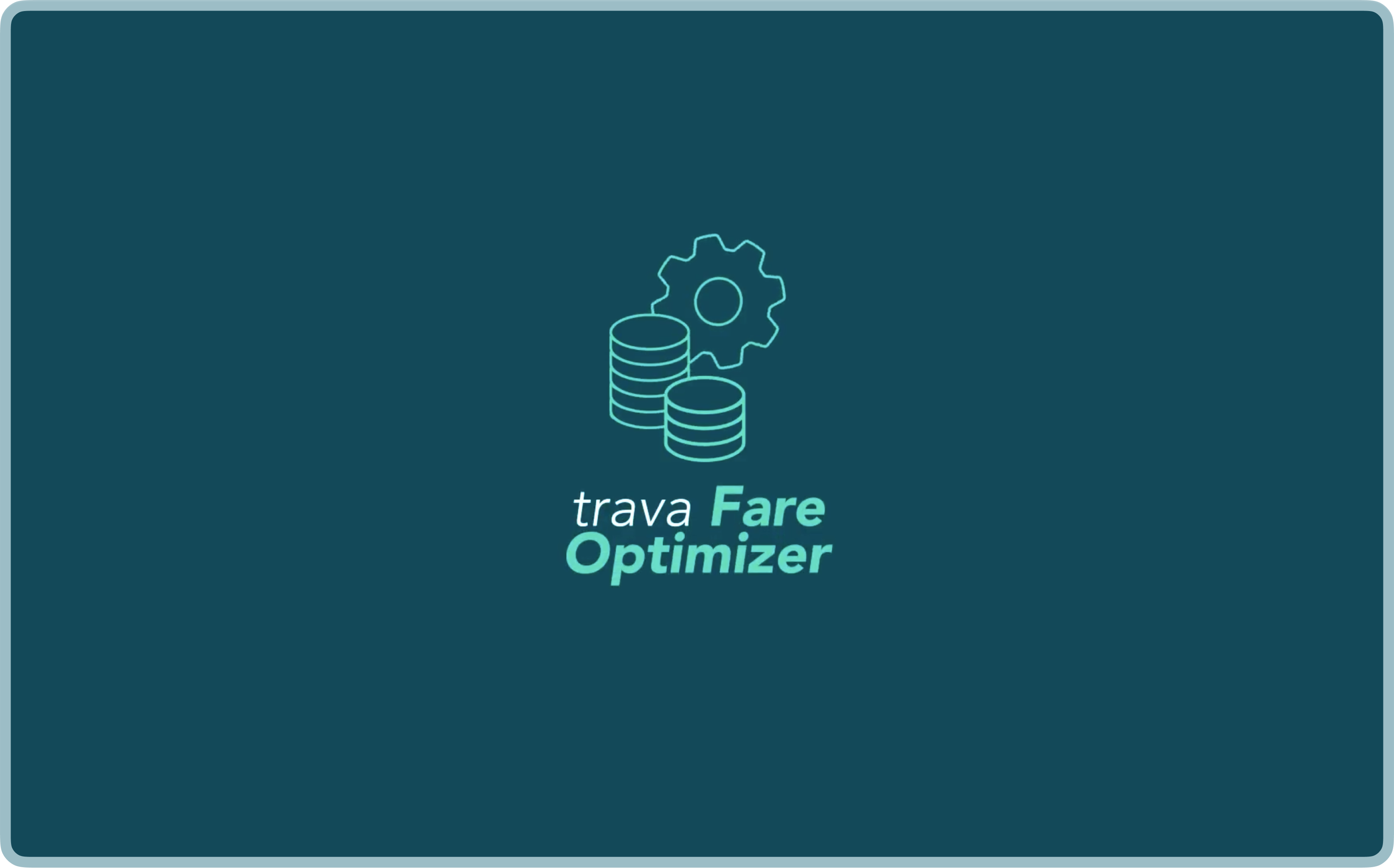 Icon of stacked coins and a gear with the text 'trava Fare Optimizer' on a dark teal background.