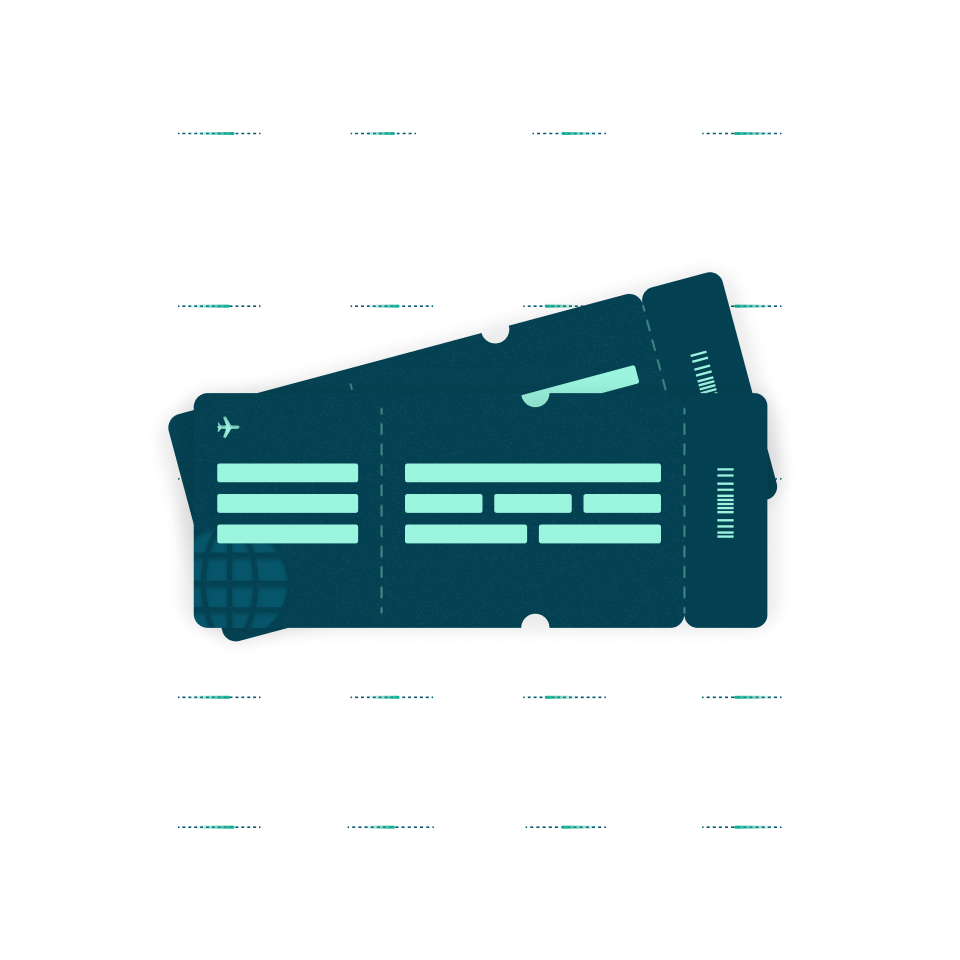 Automated airline ticketing illustration