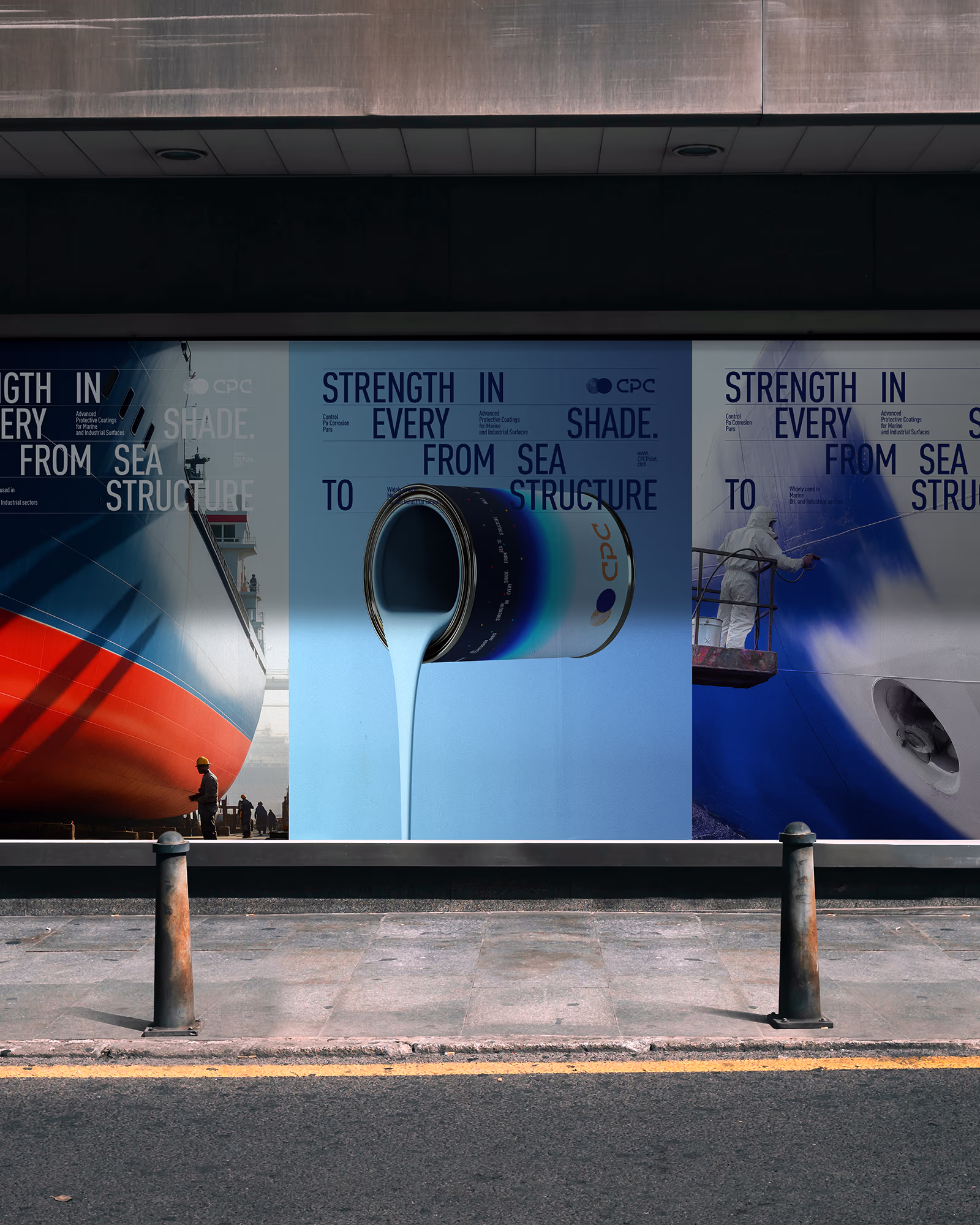 CPC branding poster design, ship coating images and typography design