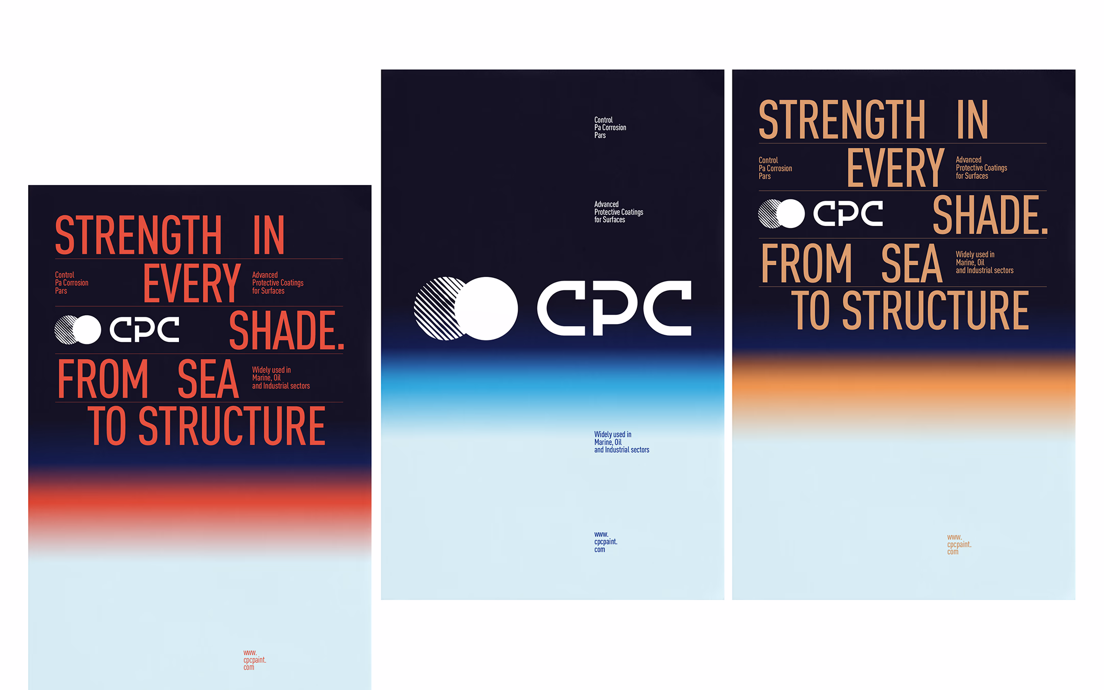CPC bold and modern typography design with gradient colors in background