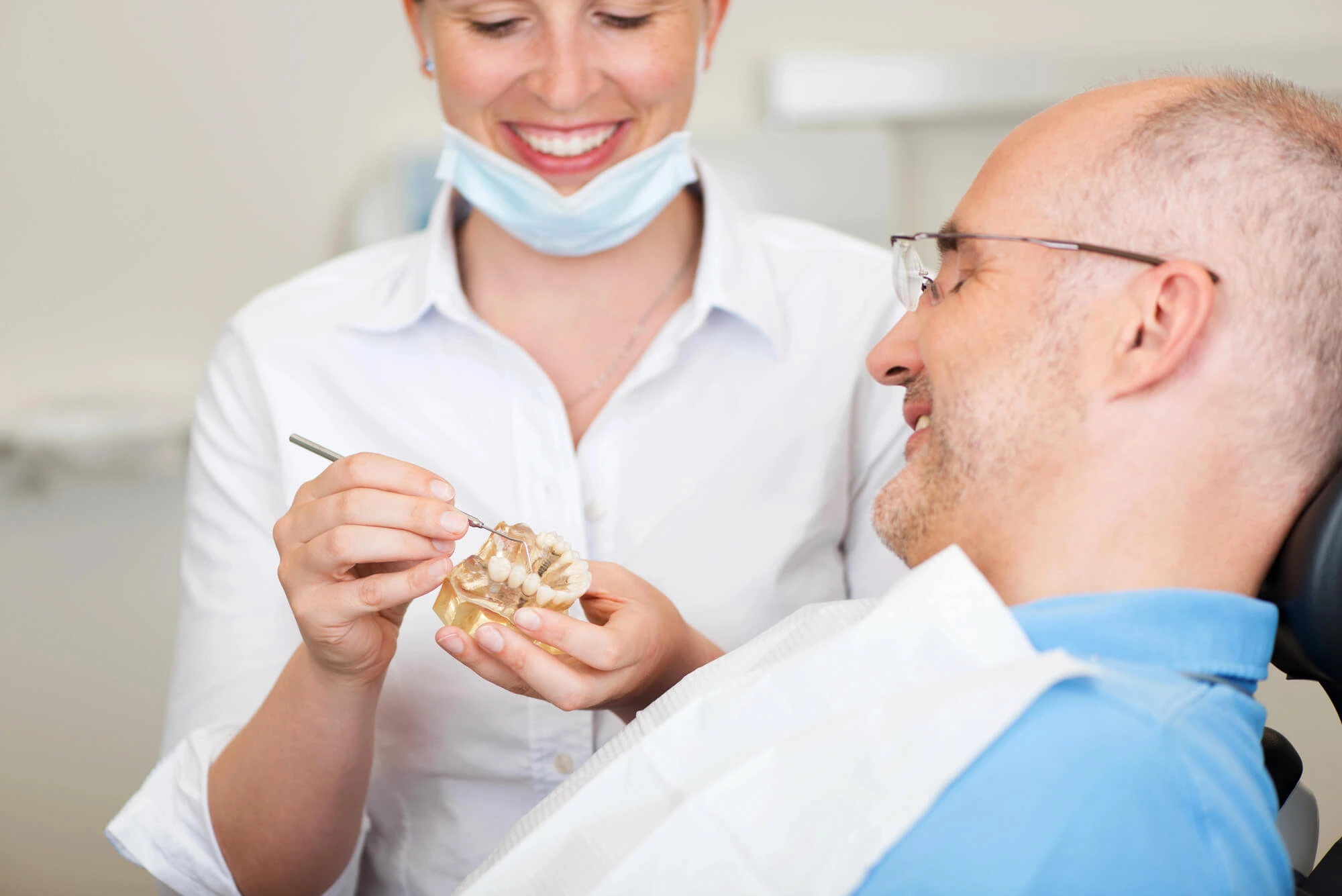 man getting dental implants charlotte nc
