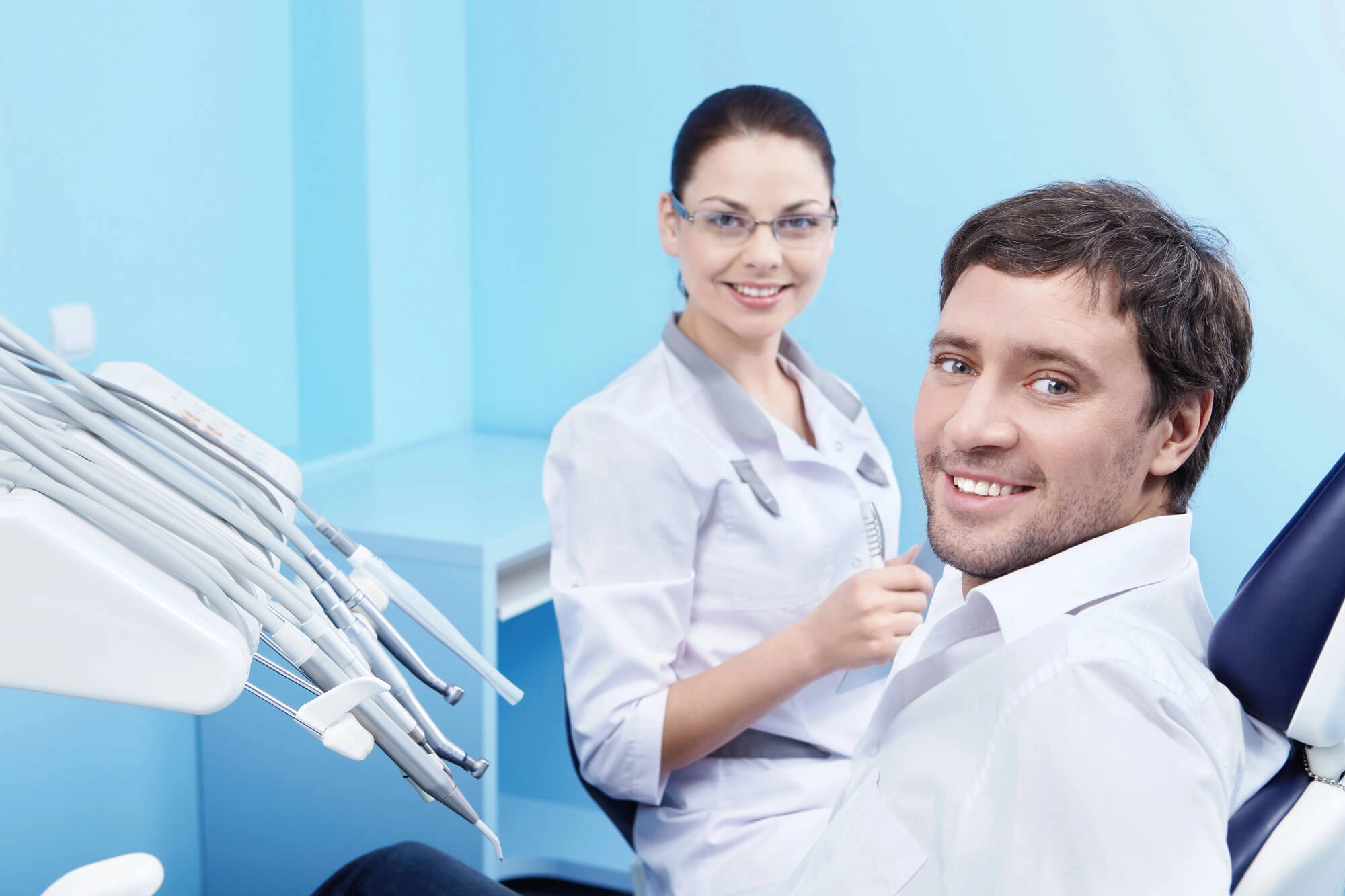 Man smiling in dental office Charlotte NC