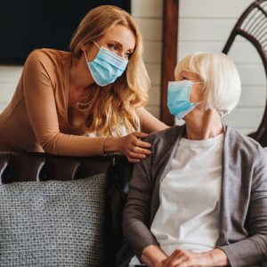 Senior in mask