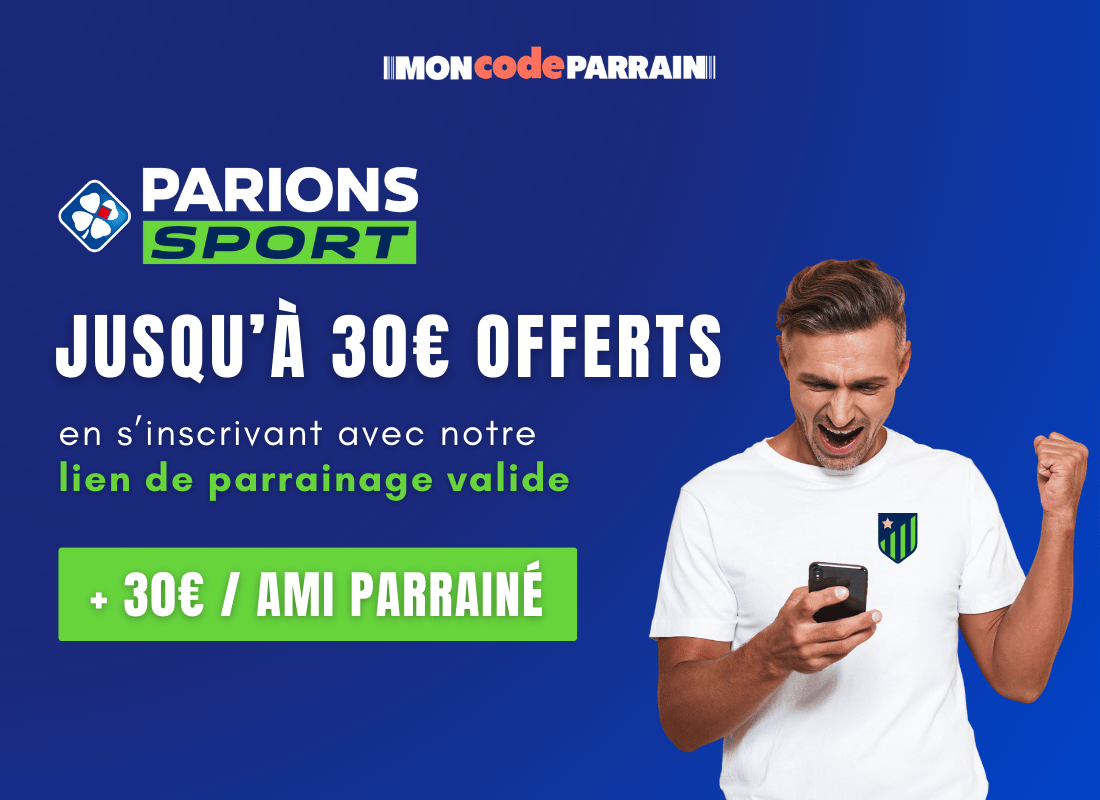 Parions Sport en Ligne : Jusqu’à 30€ Offerts à l'Inscription grâce à Moncodeparrain
