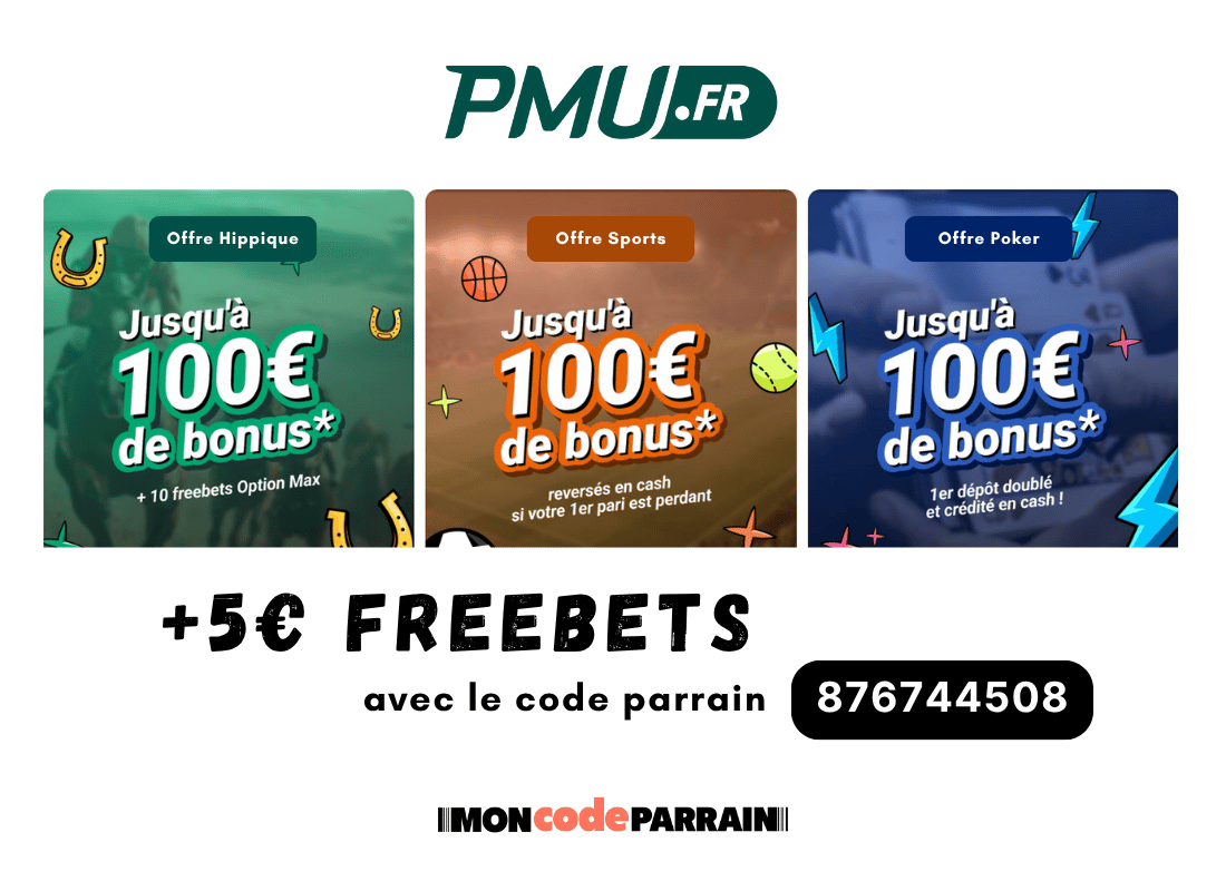 Parrainage PMU.fr 2025 : 5€ Freebets Offerts + Jusqu'à 100€ avec l'Offre de Bienvenue