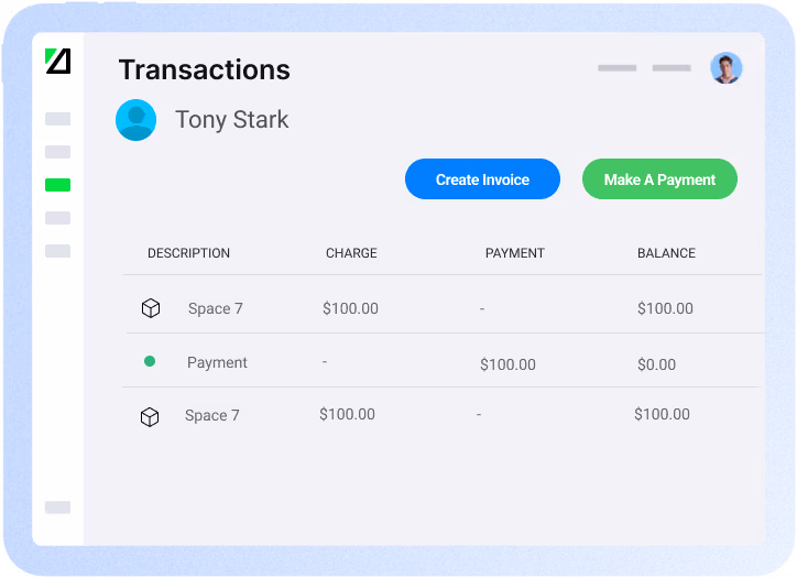 Transaction page in alyta.