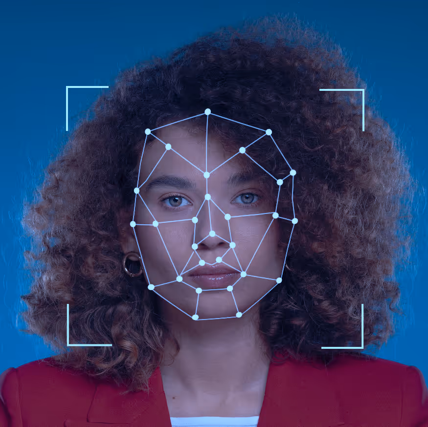 A facial recognition example concept.