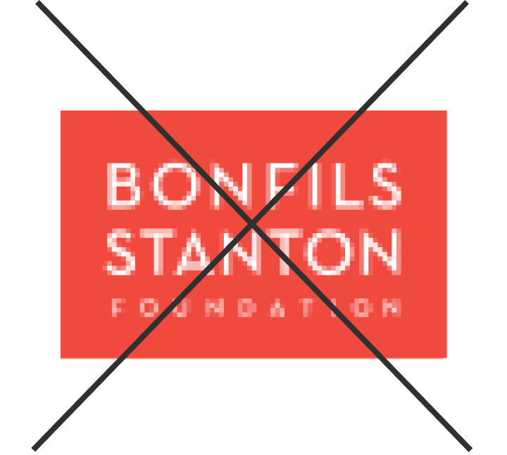 Crossed out example of a pixelated low resolution logo