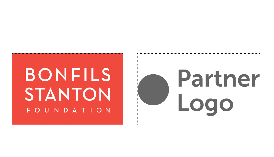 Diagram showing the BSF logo and a partner logo balanced at a similar visual size