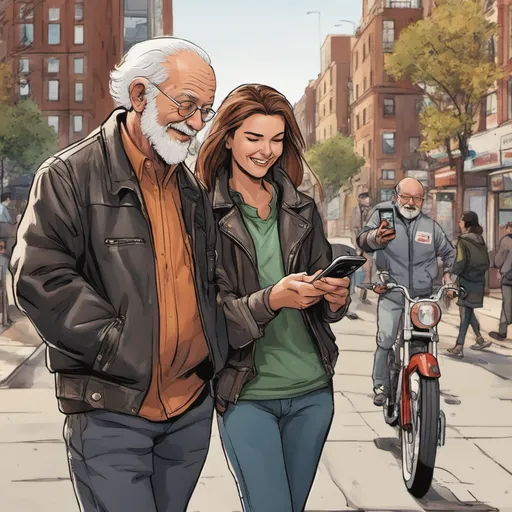 A young woman and an elderly man - perhaps they're called Sarah and Grandpa Joe - are walking on a lane. Fonor has helped automate updates to personal information in their insurance policy