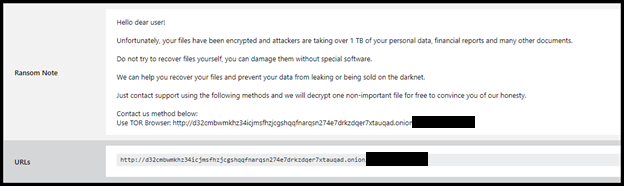 Ransom note used in this attack