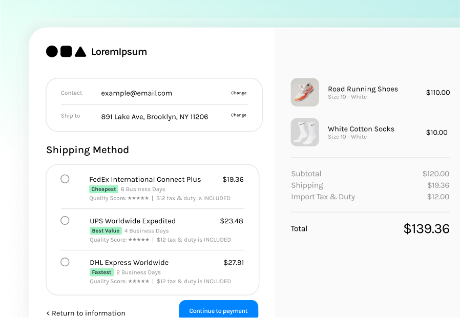 Shipping Rates At Checkout