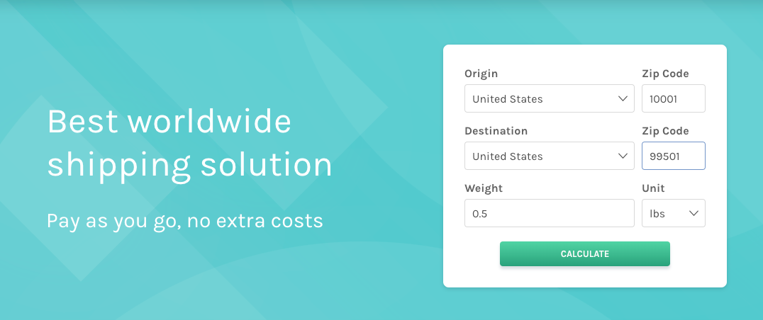 Easyship Shipping Rates Calculator