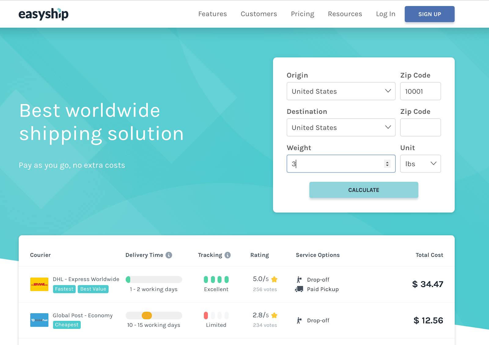 Shipping Calculator Fedex vs UPS