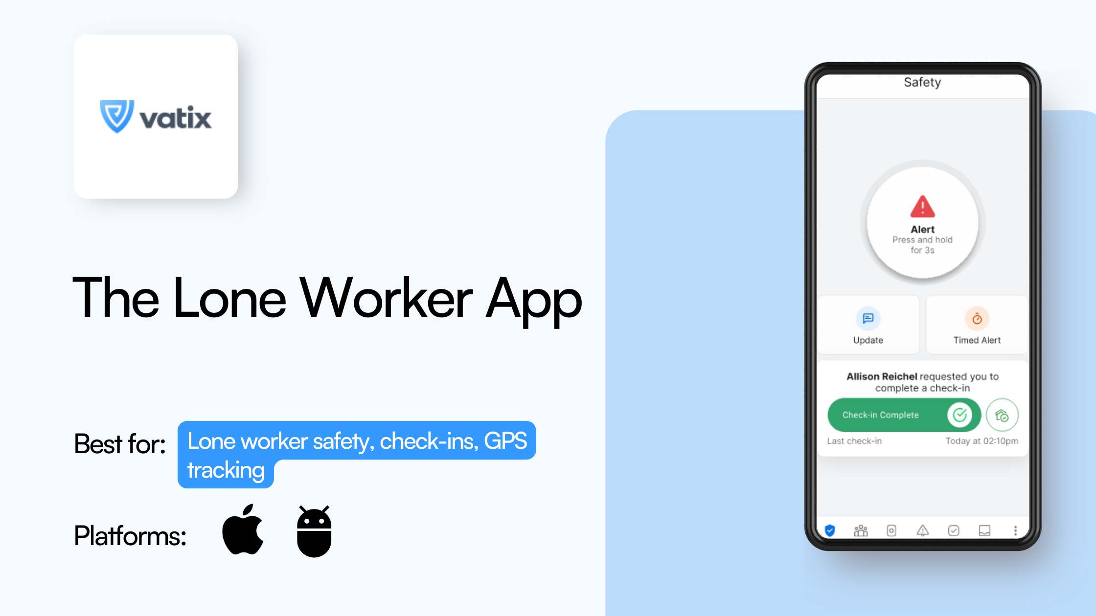 Aplicativo Vatix para trabalhadores isolados
