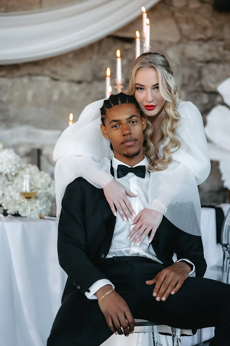 Elegante & moderne Hochzeit in Schwarz und Weiss