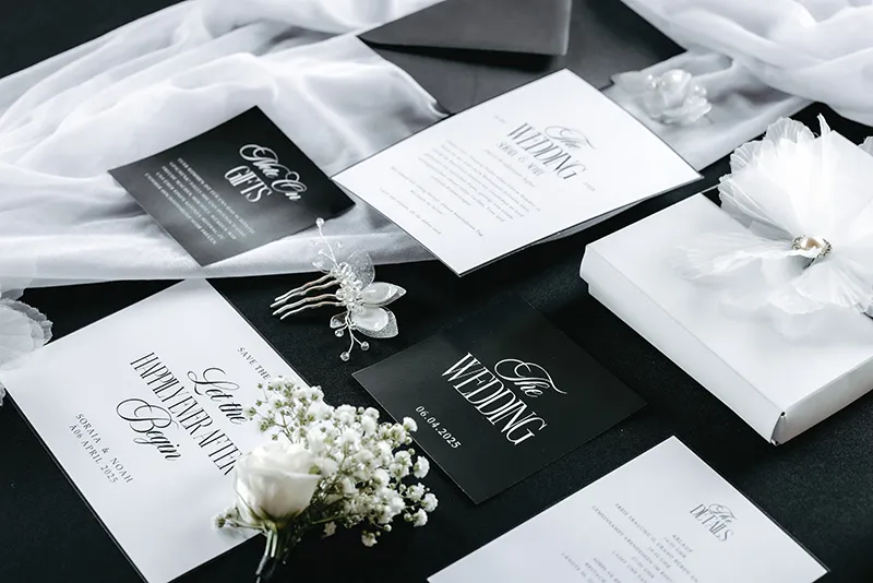 Elegante & moderne Hochzeit in Schwarz und Weiss