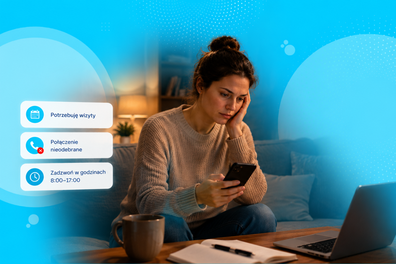 Grafika do artykułu: Pacjent umawia się na wizytę o 20:00. Czy Twoja rejestracja wtedy pracuje?