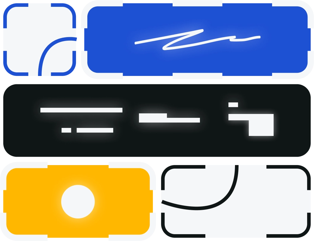 An abstract illustration of colourful stacked blocks with unique shapes in them
