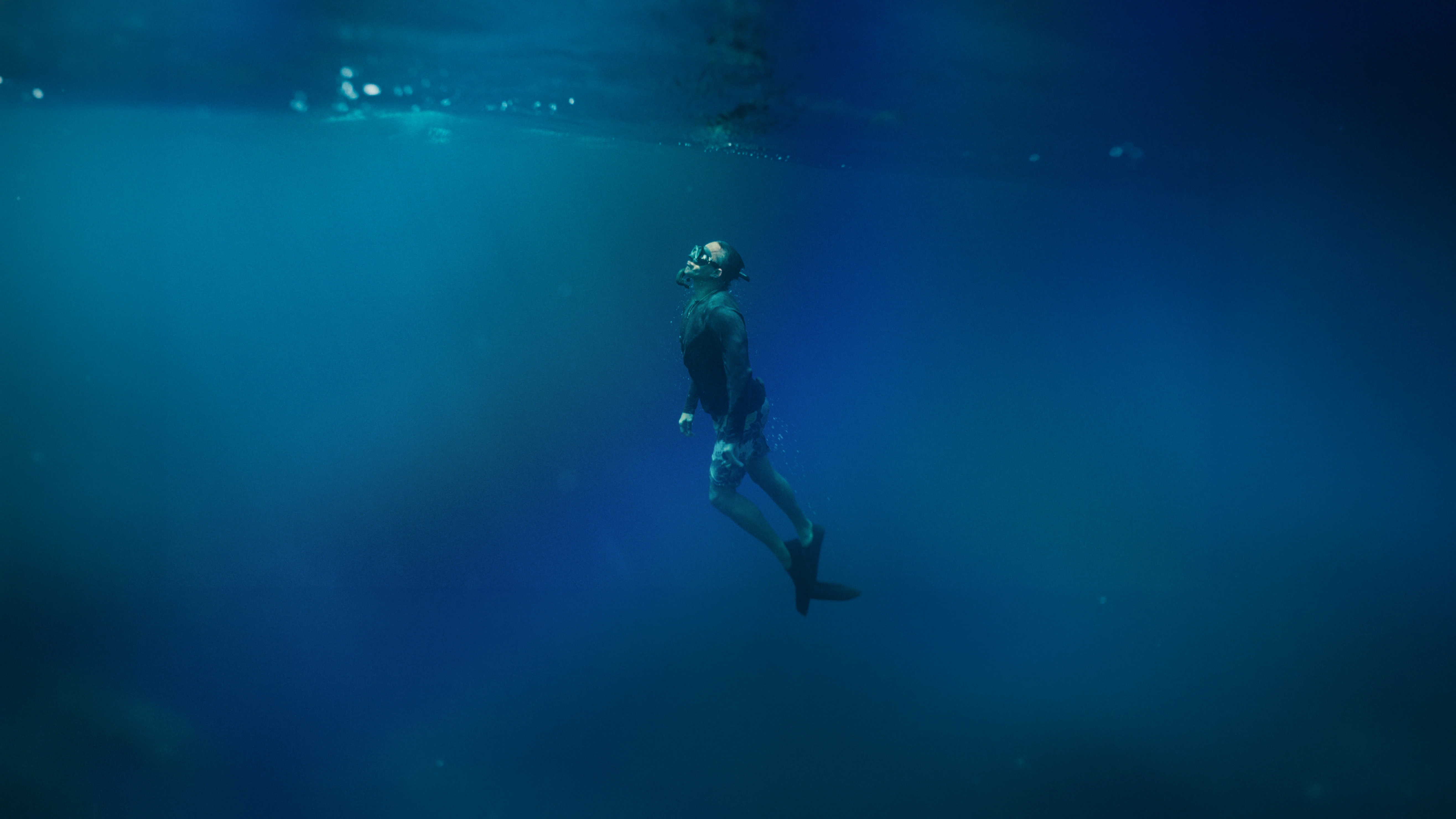 Man snorkeling underwater