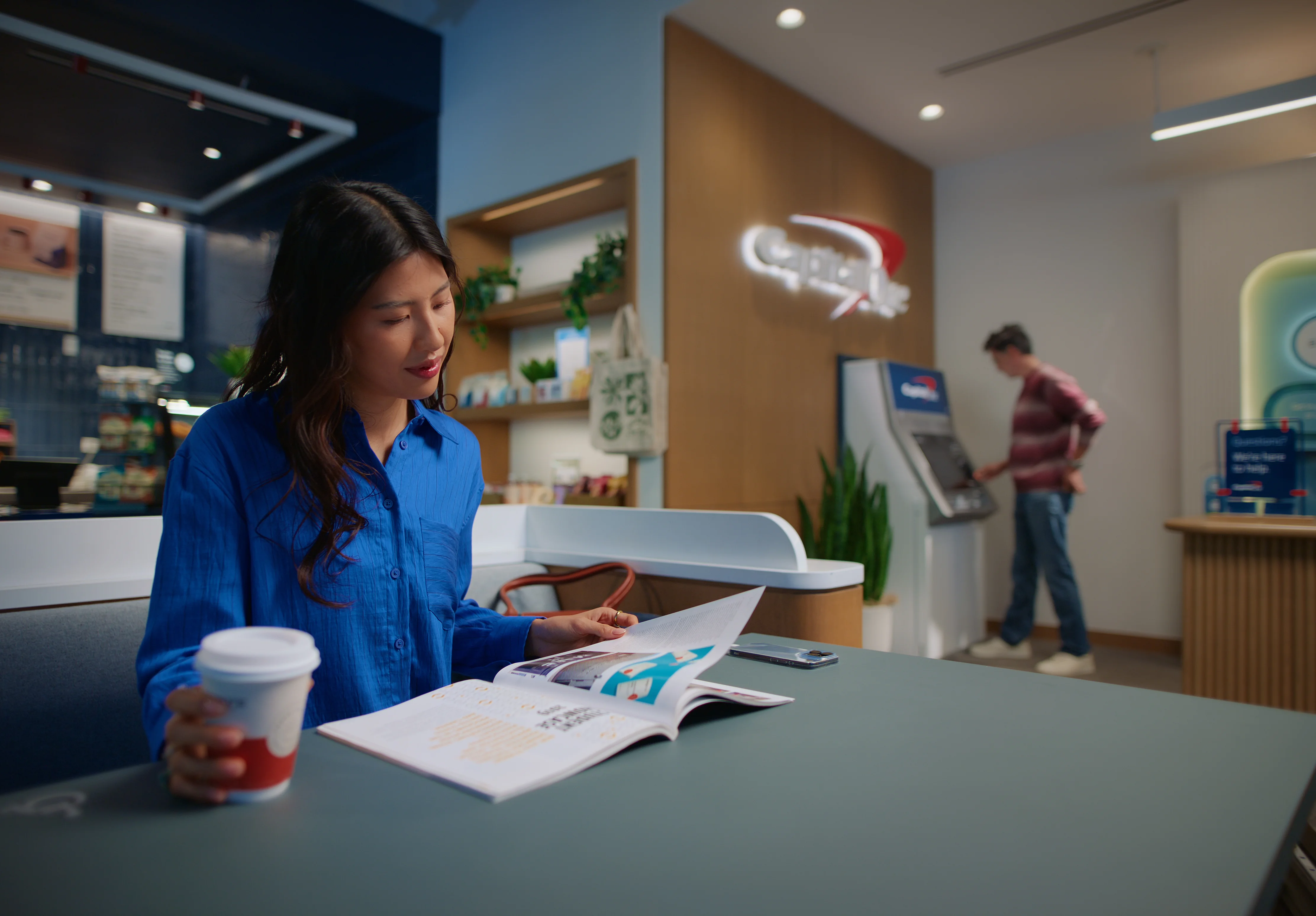 Woman drinking coffee