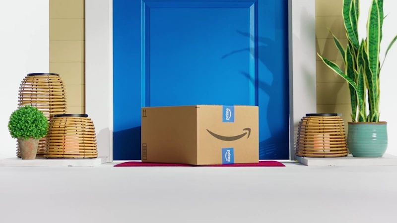 Amazon package at front door