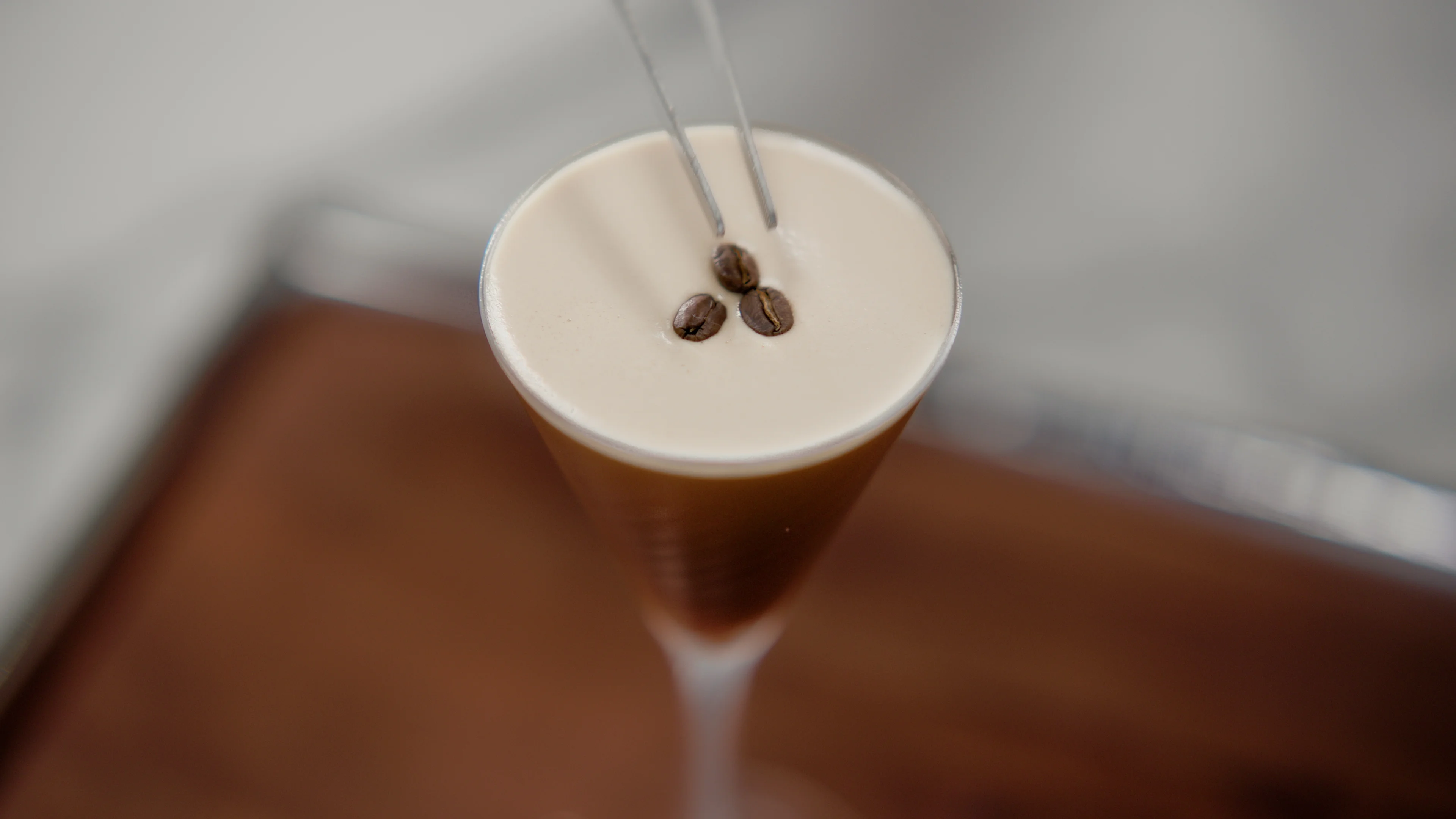Coffee beans on a cocktail